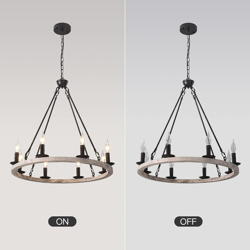12-Lights Wagon Wheel Chandelier A633588
