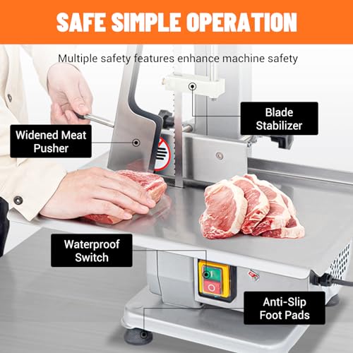 750W Meat and Bone Saw with 2 Saw Blades W3174