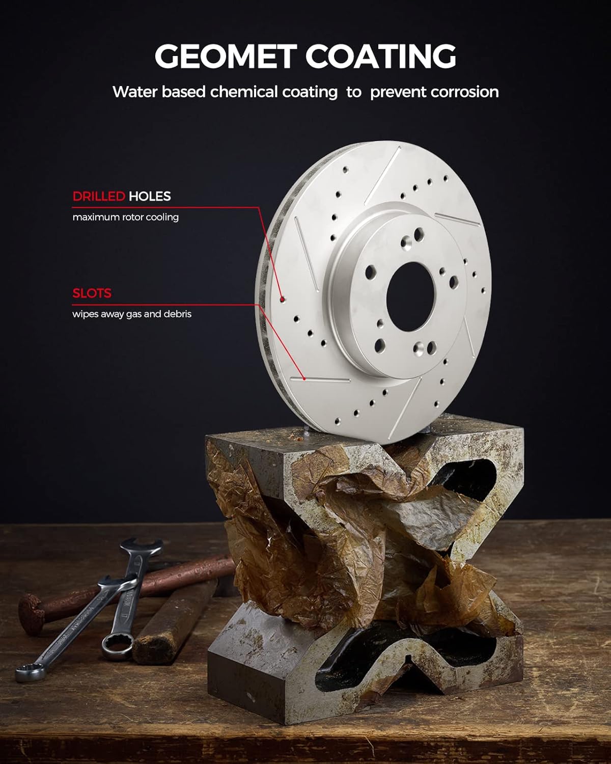 Front Brakes and Rotors with Ceramic Brake Pads C14701