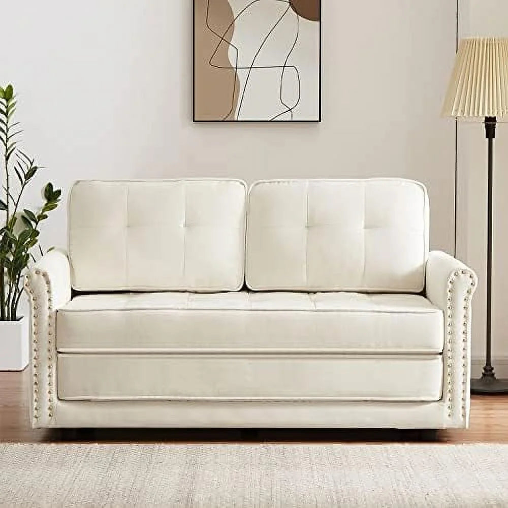 Velvet Upholstered Sleeper Sofa Bed I18975