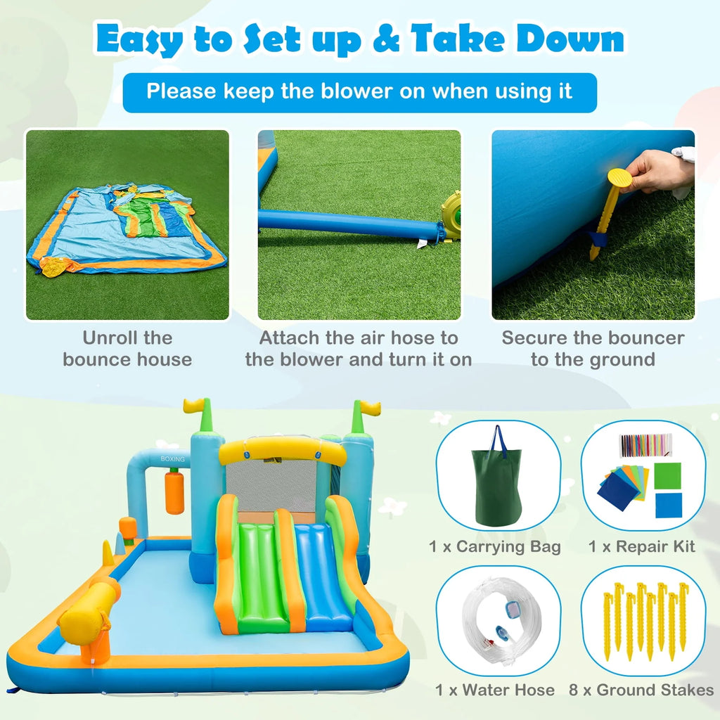 Inflatable Water Slide Park with Splash Pool T1288