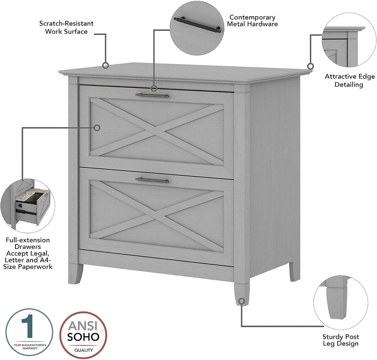 2 Drawer Lateral File Cabinet U767