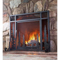 Mountain Cabin Fireplace Fire Screen with Door M585