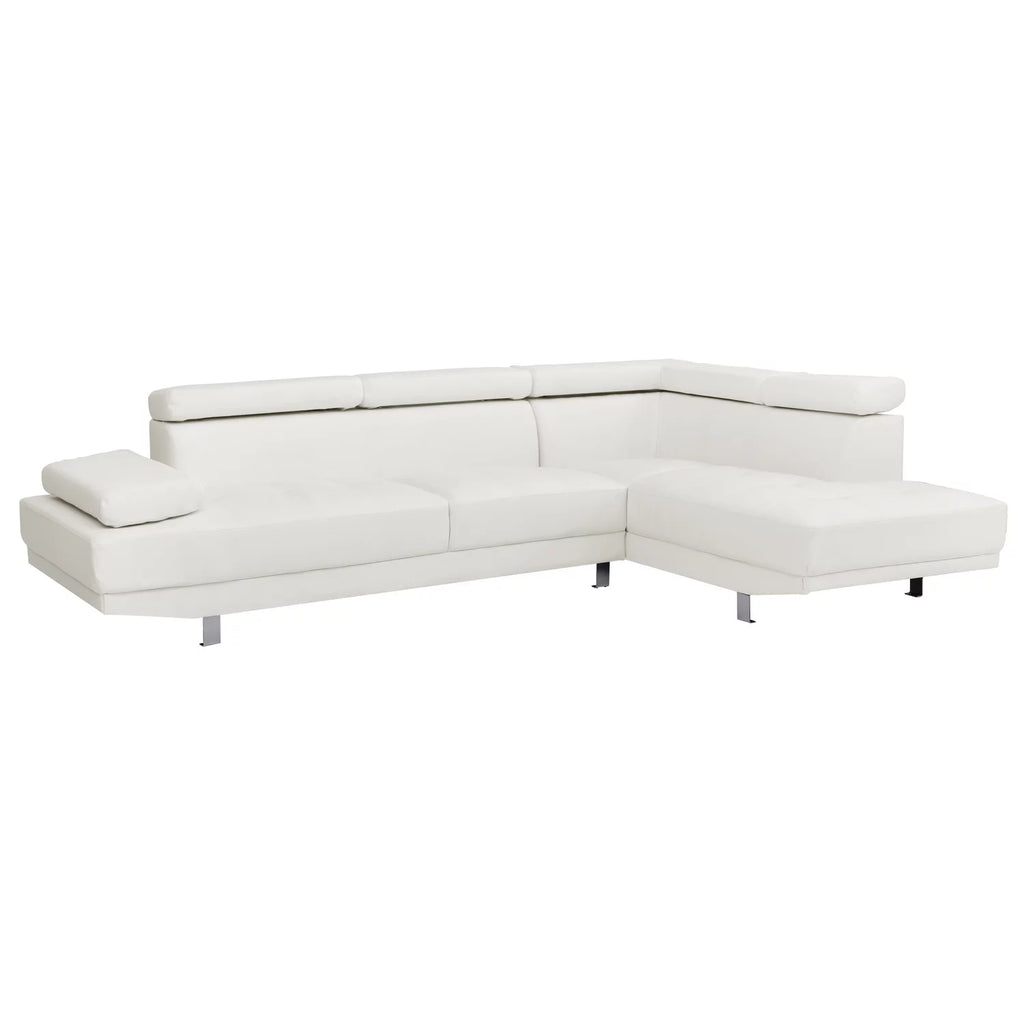 White Faux Leather Sectional X291593