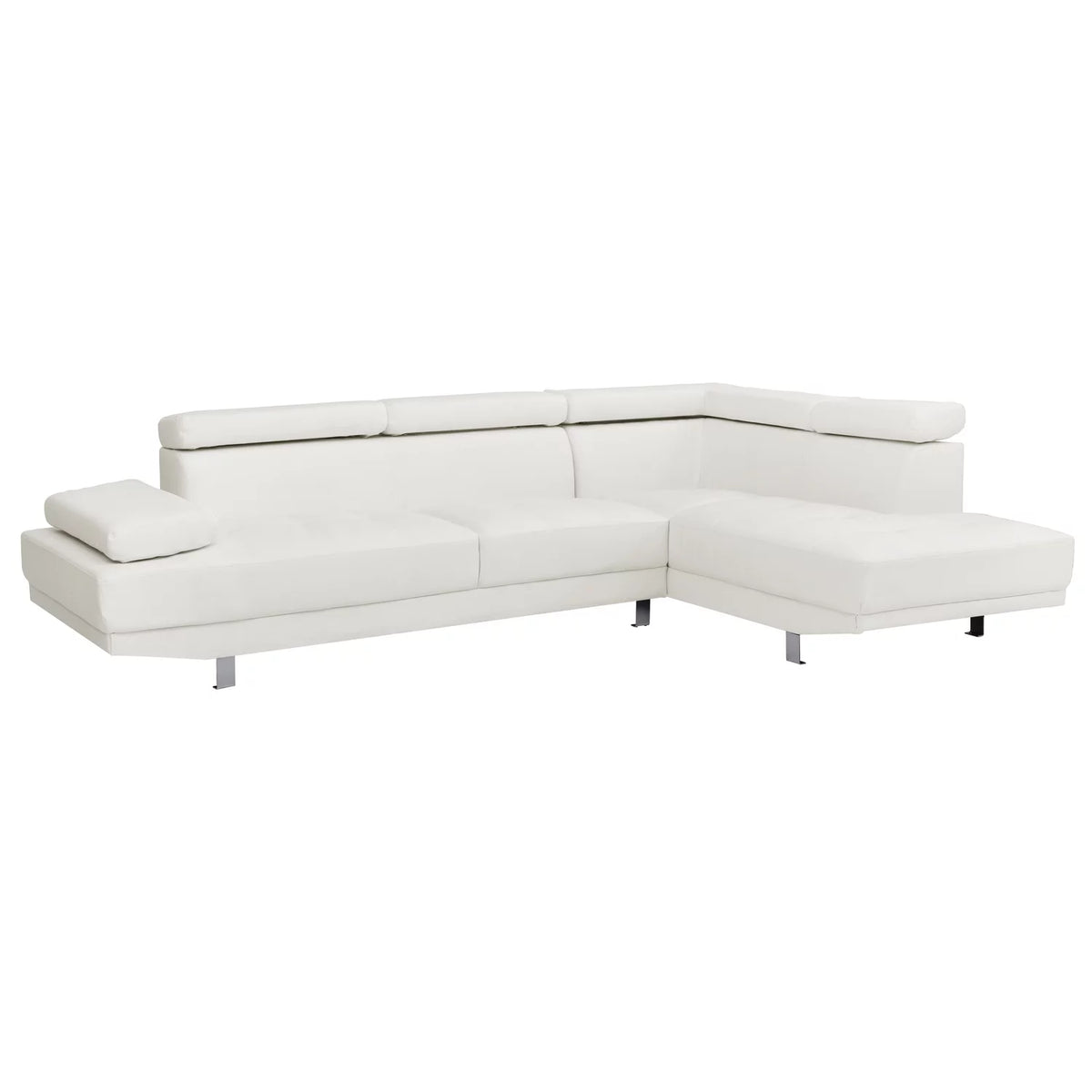 White Faux Leather Sectional X291593