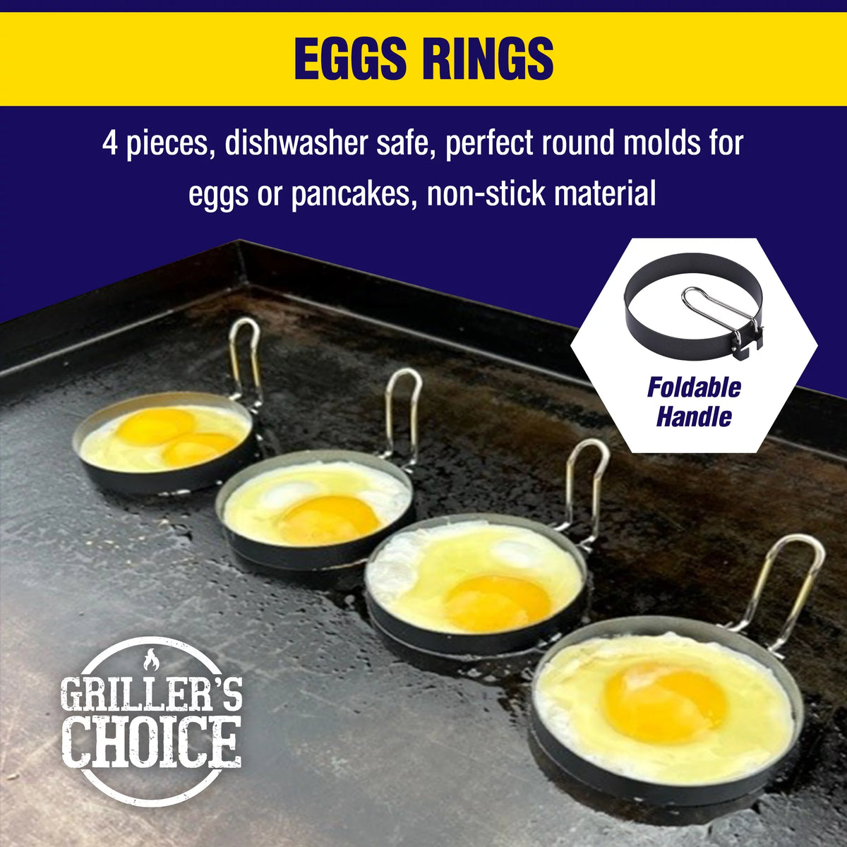 Pancake Batter Dispenser, Bacon Press, Egg Rings Breakfast Set B752