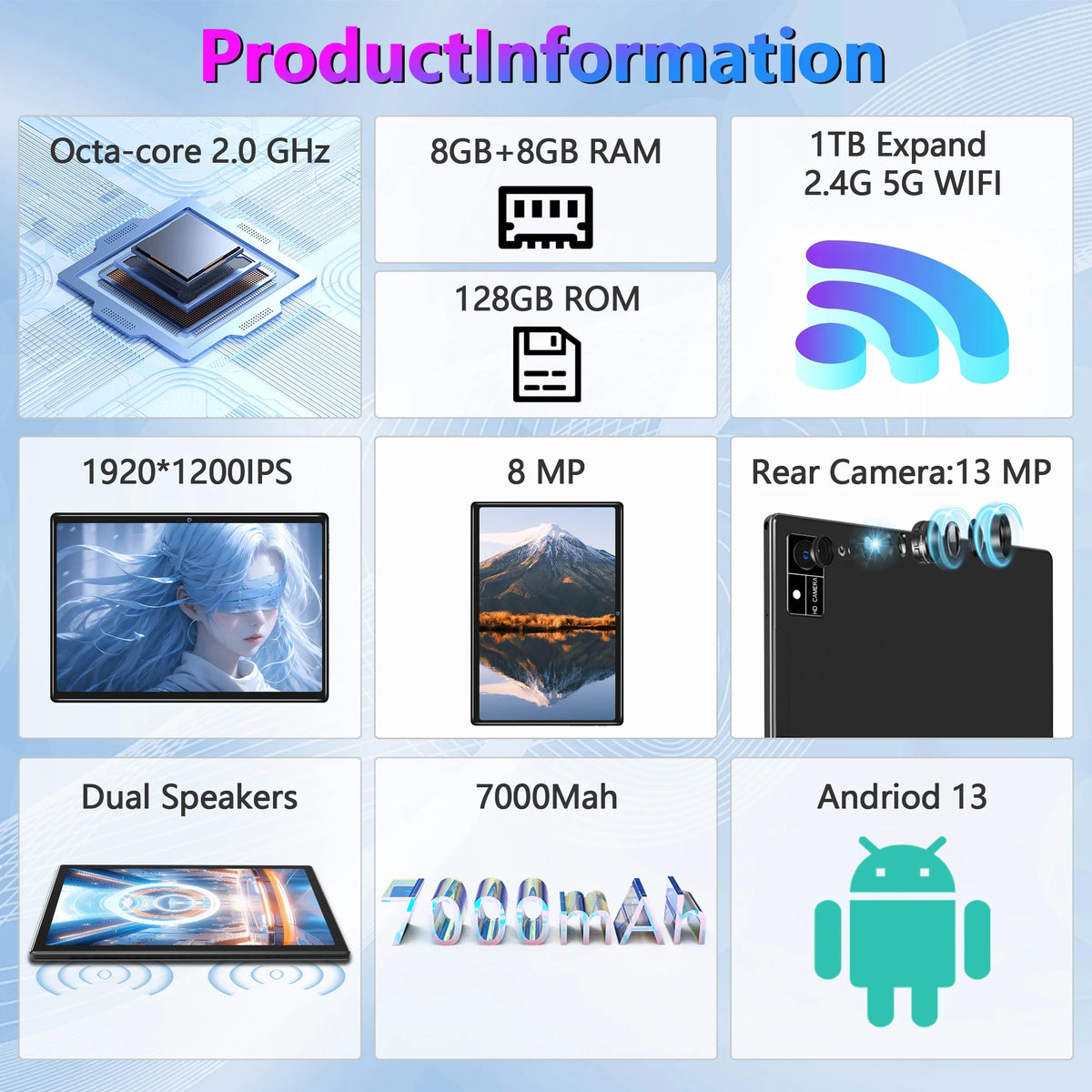 Android 13 Tablet 8gb Ram 128gb Rom 10in K82855