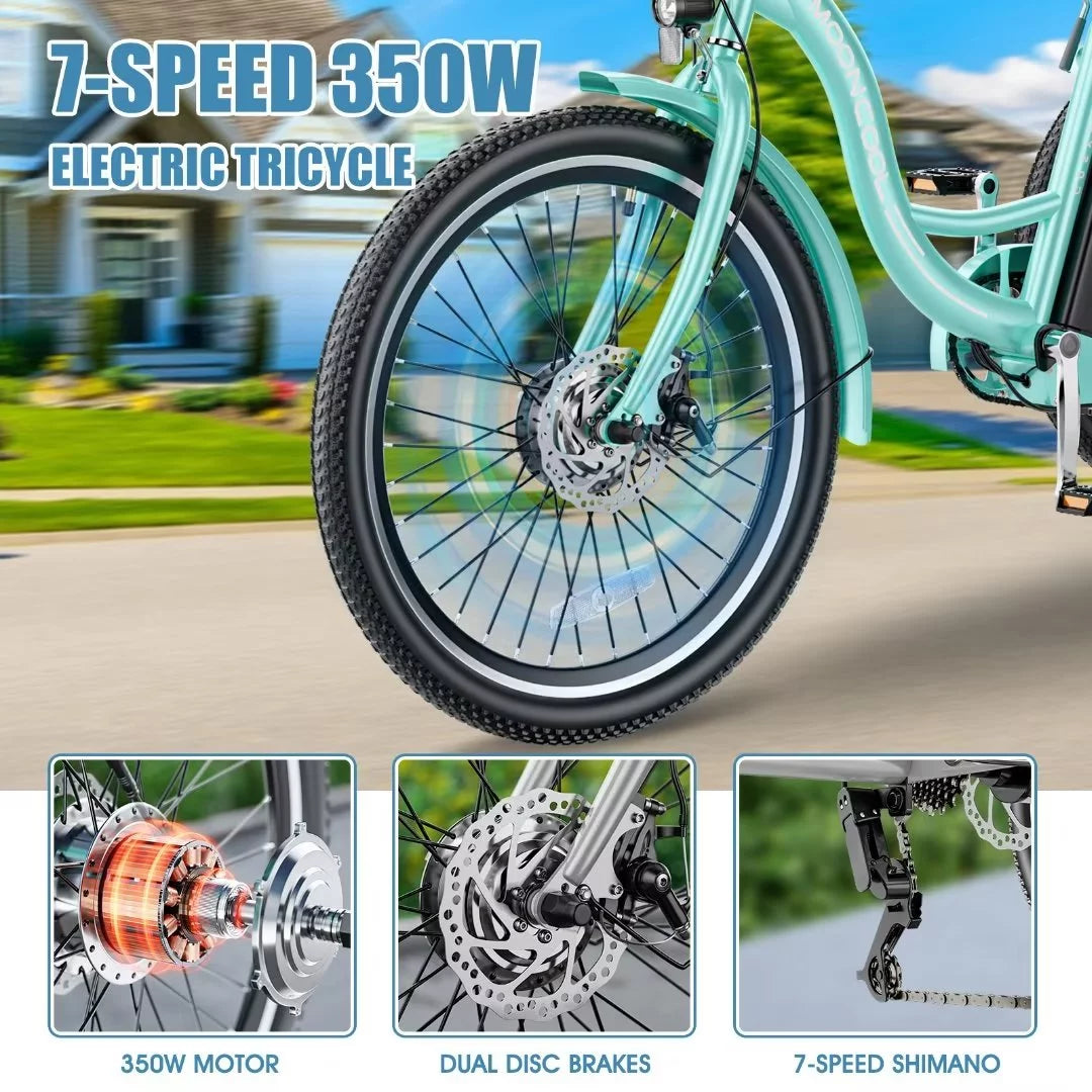 24" 350W 3 Wheel Electric Tricycle D53429