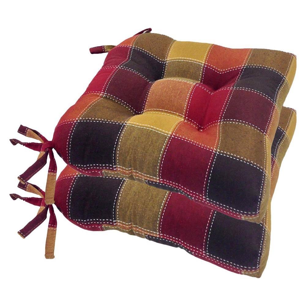 Woven Plaid Tieback Chair Pads, 4 count H8144