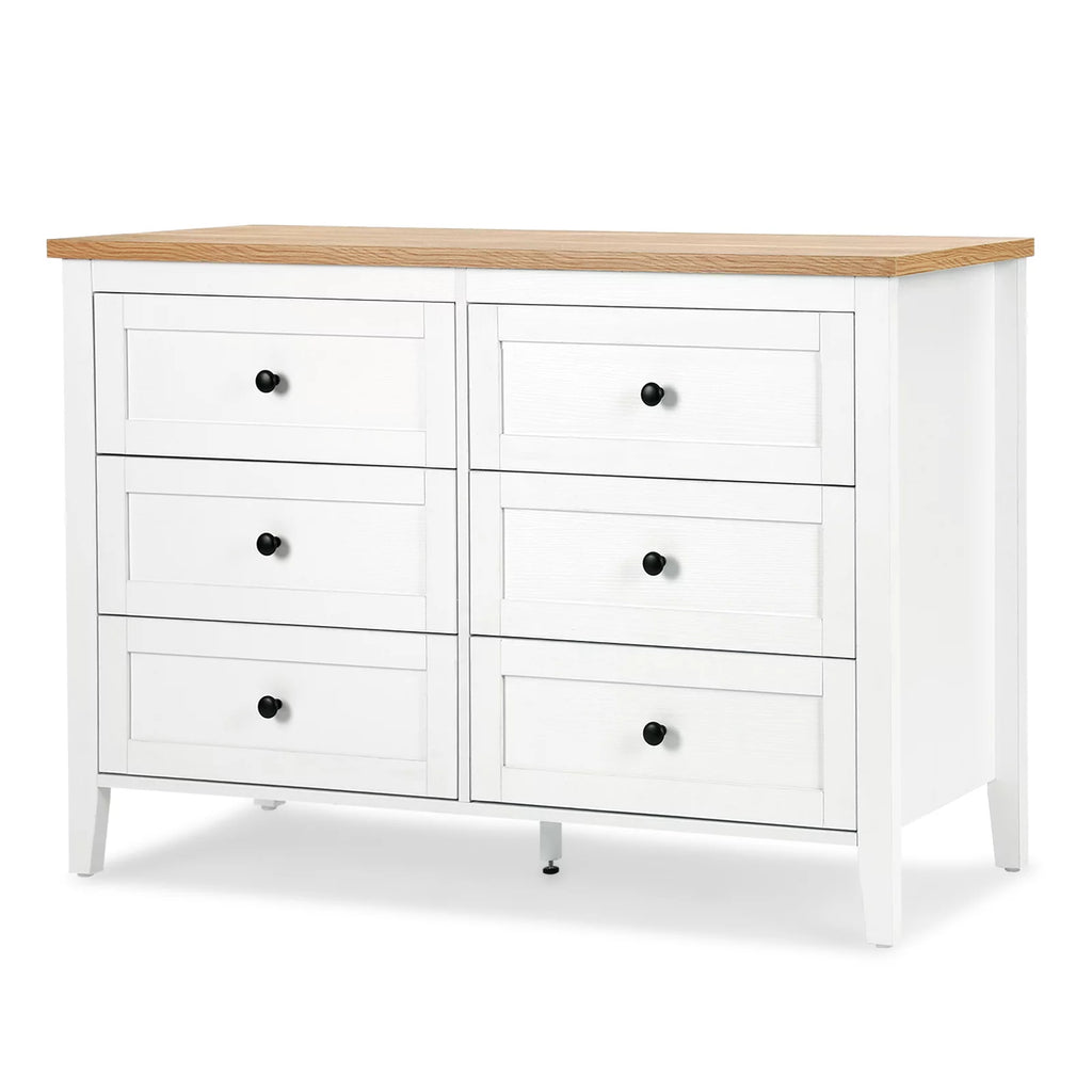 White 6 Drawer Wood Dresser Z11237