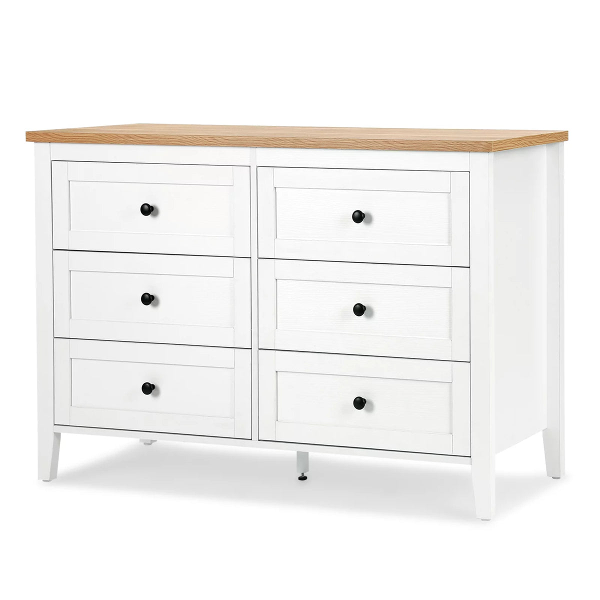 White 6 Drawer Wood Dresser Z11237