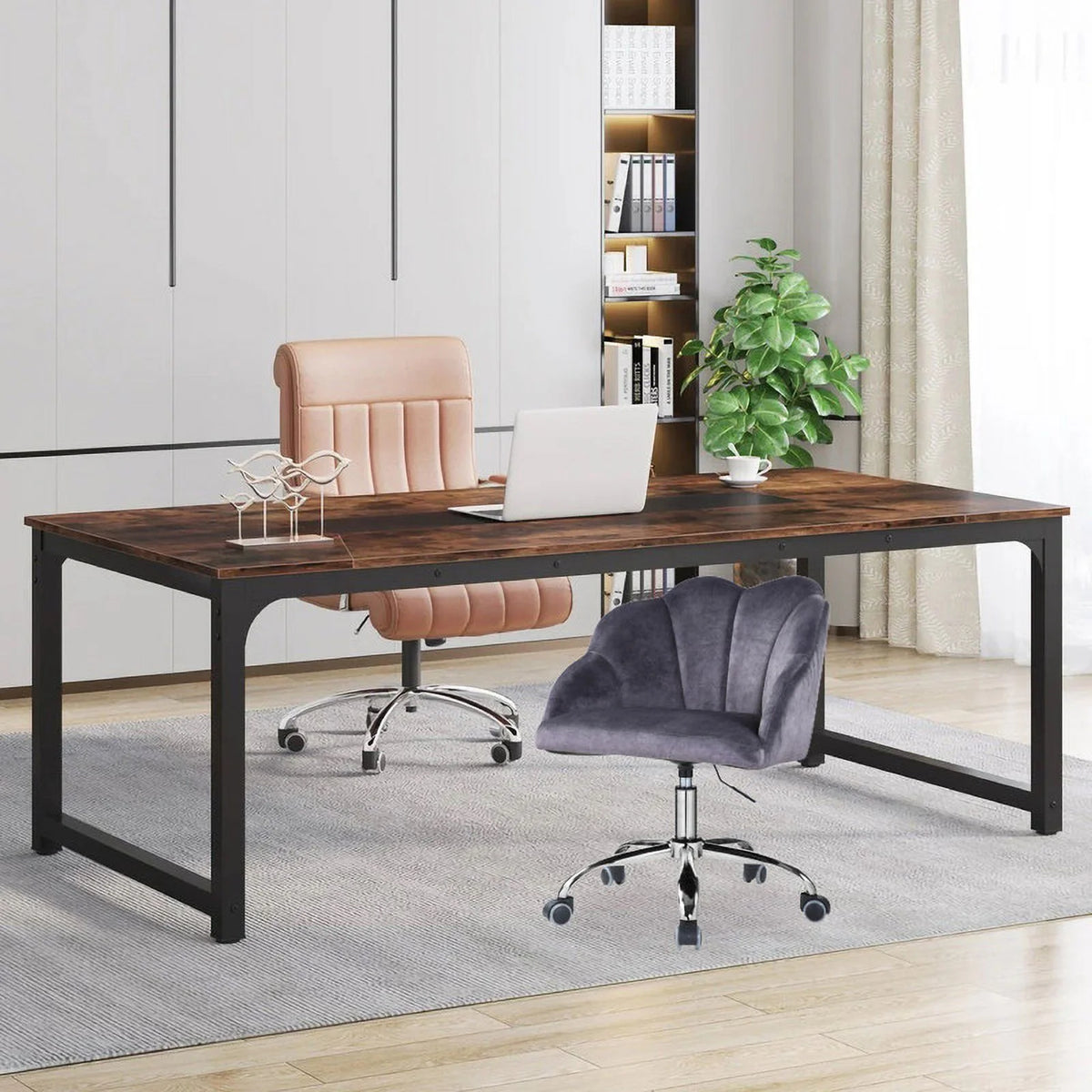 Gray Velvet Adjustable Lift Task Chair L37977