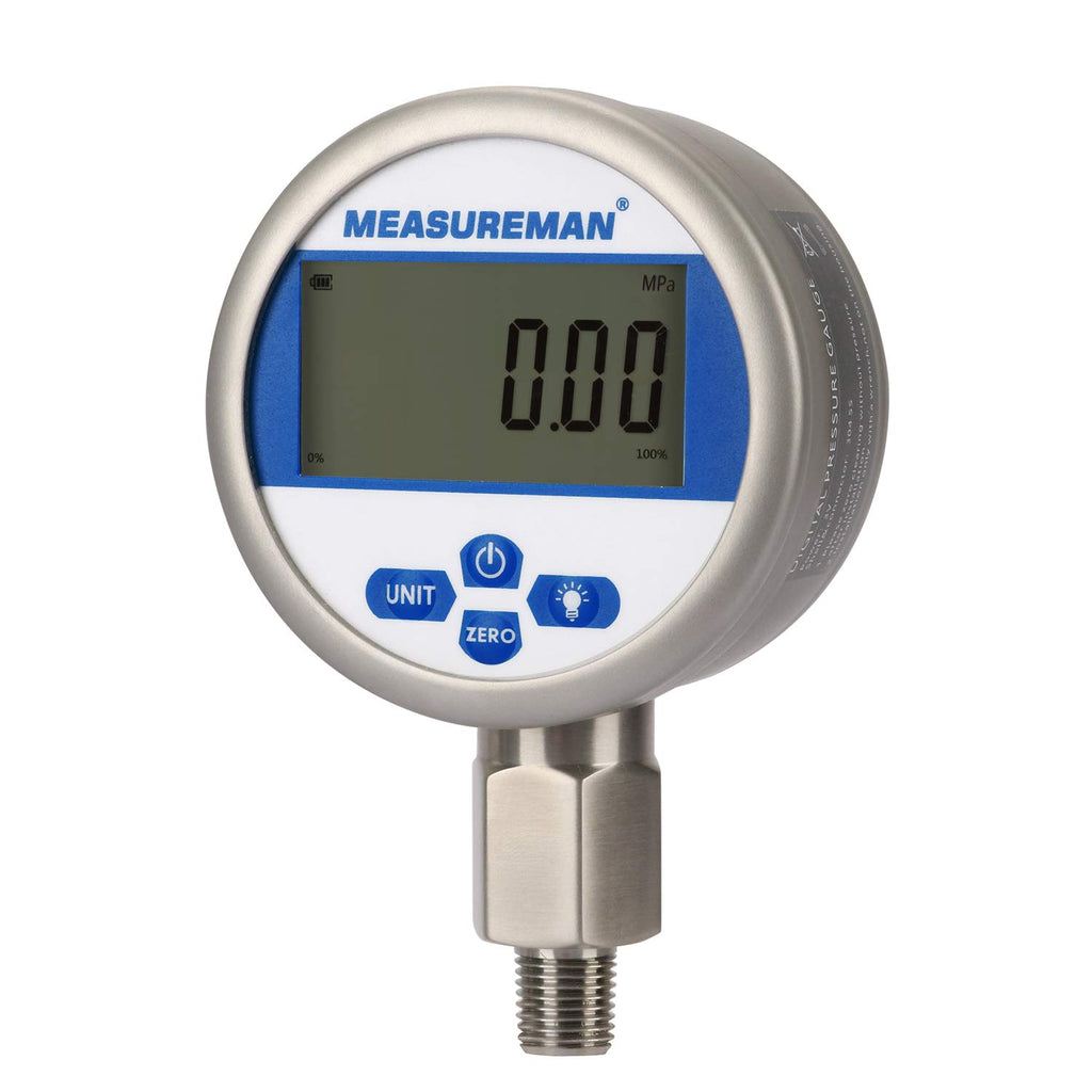 Digital Hydraulic Industrial Pressure Gauge 2-1/2 Dial 1/4NPT Stainless Steel 0-3500psi Pack of 2 N719519