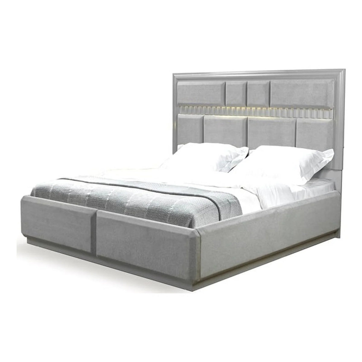 King 4 Pc Wood Bedroom Set in Gray U605
