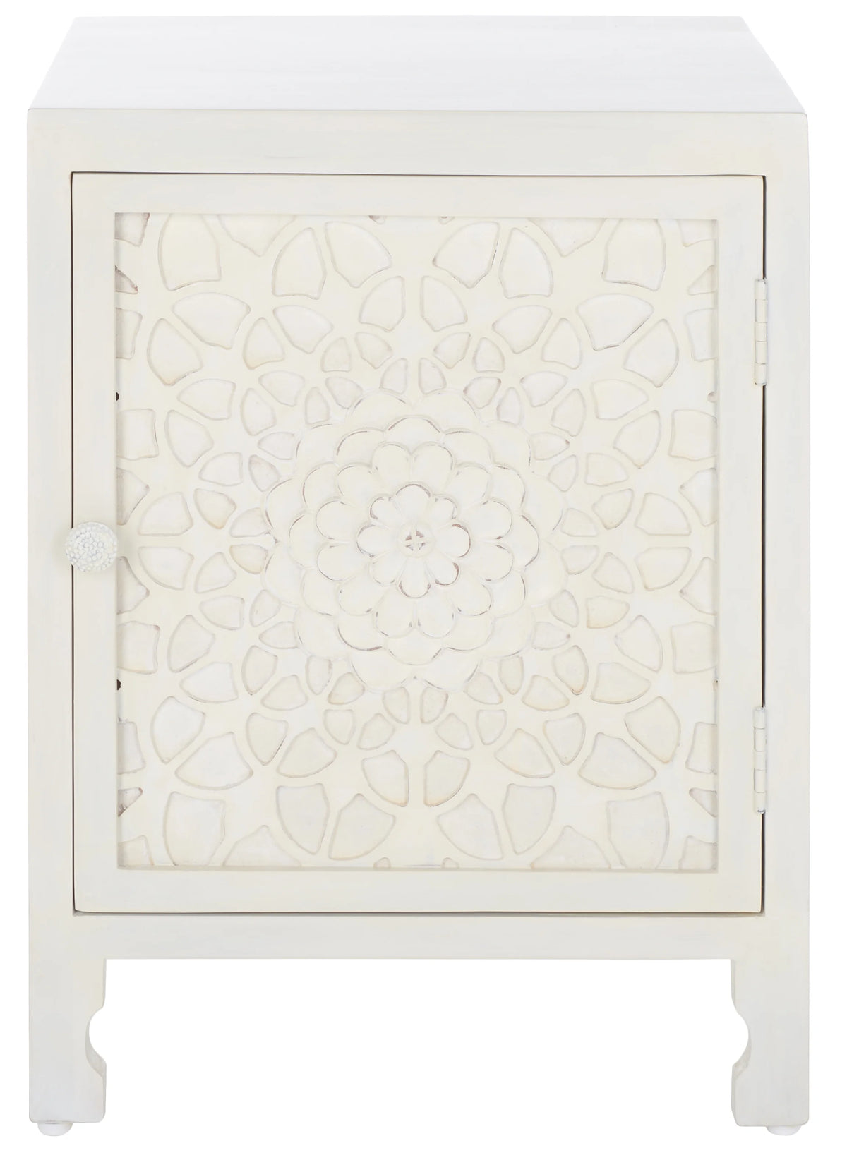 White Wash 2 Shelf 1 Door Nightstand N184