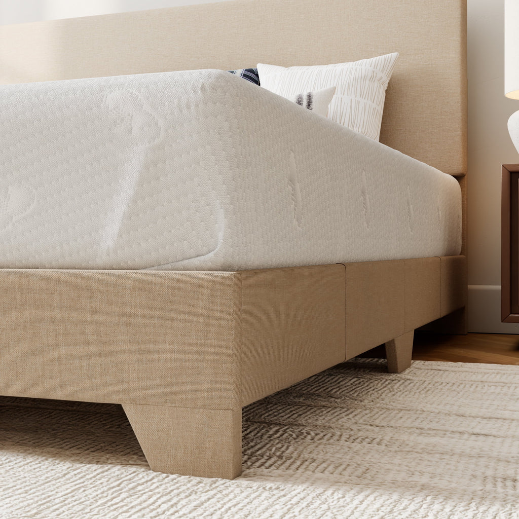 Queen Upholstered Platform Bed Frame with Adjustable Headboard T104