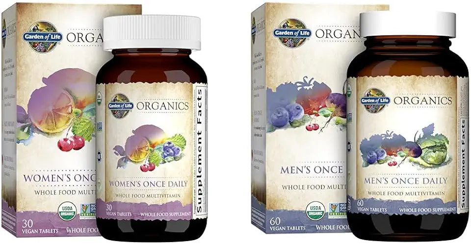 30 Tablets Women's Once Daily Whole Food Multi with 60 Tablets Men's Once Daily Multivitamin K45234