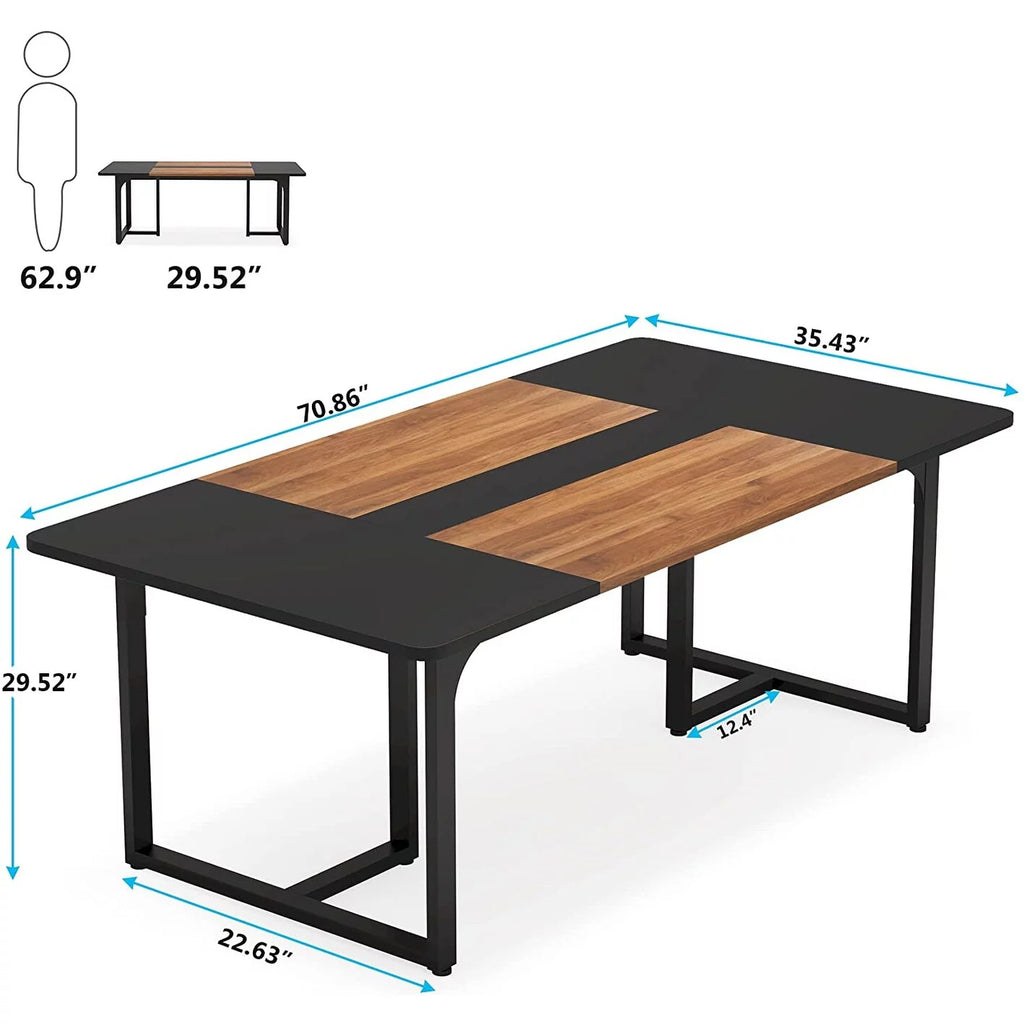 6FT Wood Metal Meeting Table K244
