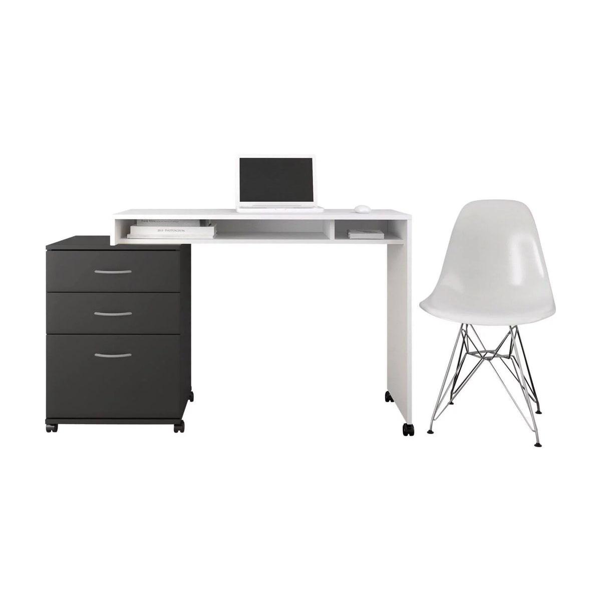 2 Piece Home Office Set White and Black M363767