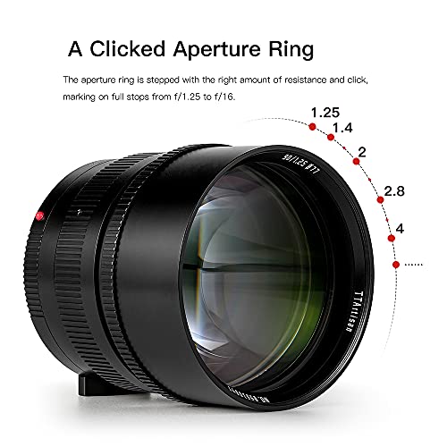 90mm f1.25 Manual Focus Mirrorless Camera Lens Black N69957