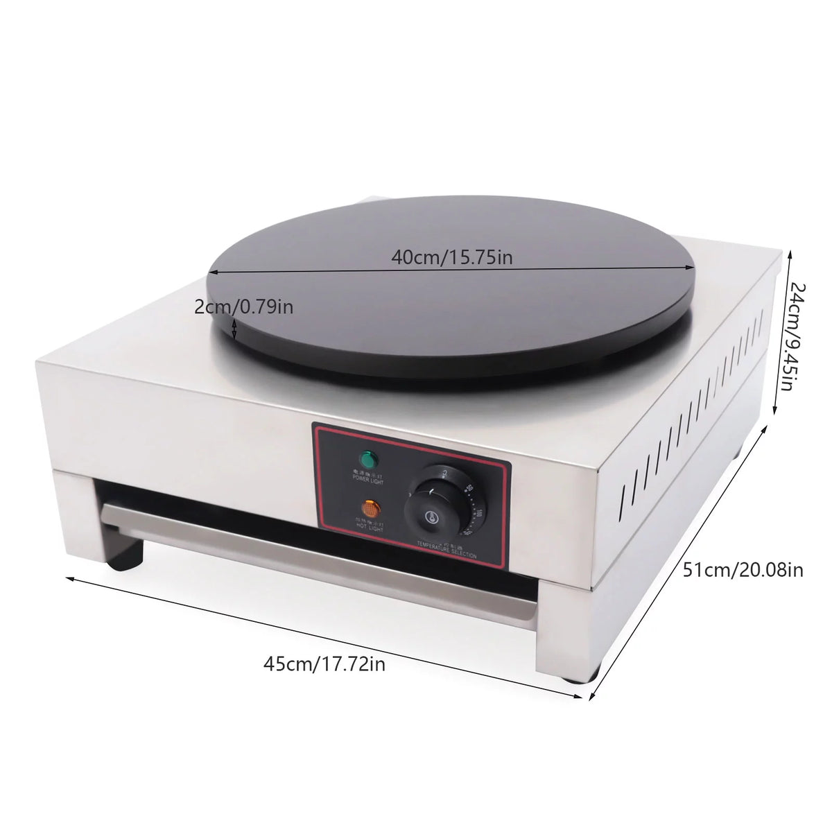 1.7KW Commercial Electric Crepe Maker Nonstick Griddle Z43317