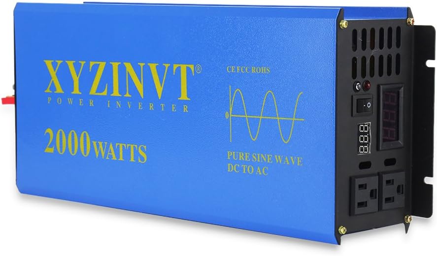 3000 watt Pure Sine Wave Power Inverter dc 24v to ac 120v with LED Display and Wireless Remote Controller Z839