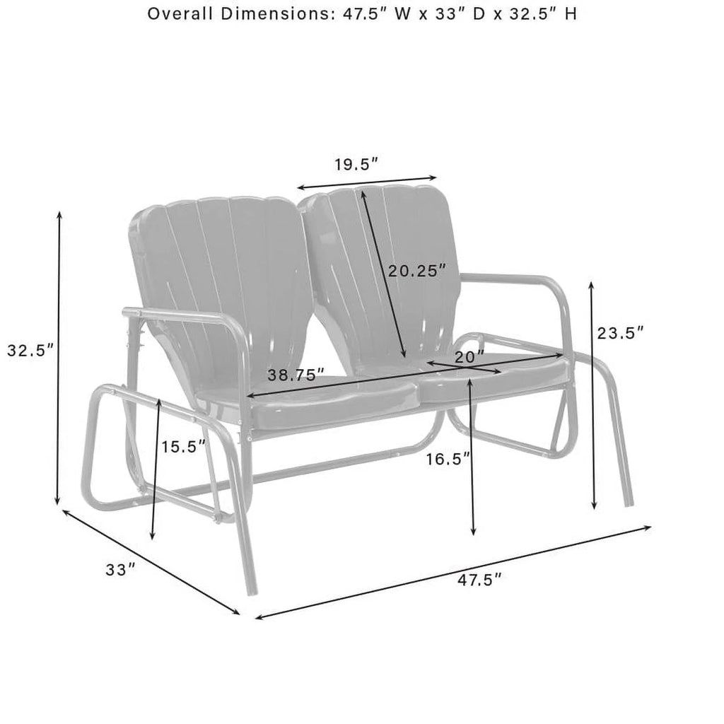 Metal Outdoor Loveseat Glider P11780