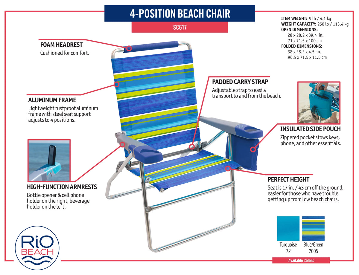 17 inch Tall Beach Chair K38676