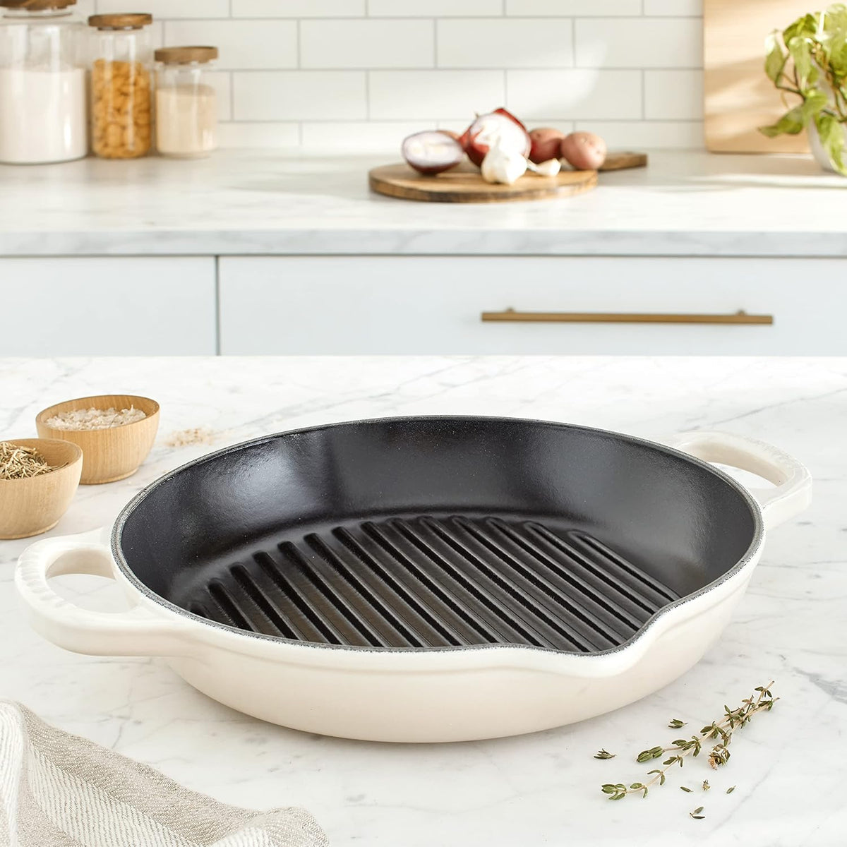 Enameled Cast Iron Deep Round Grill J1395