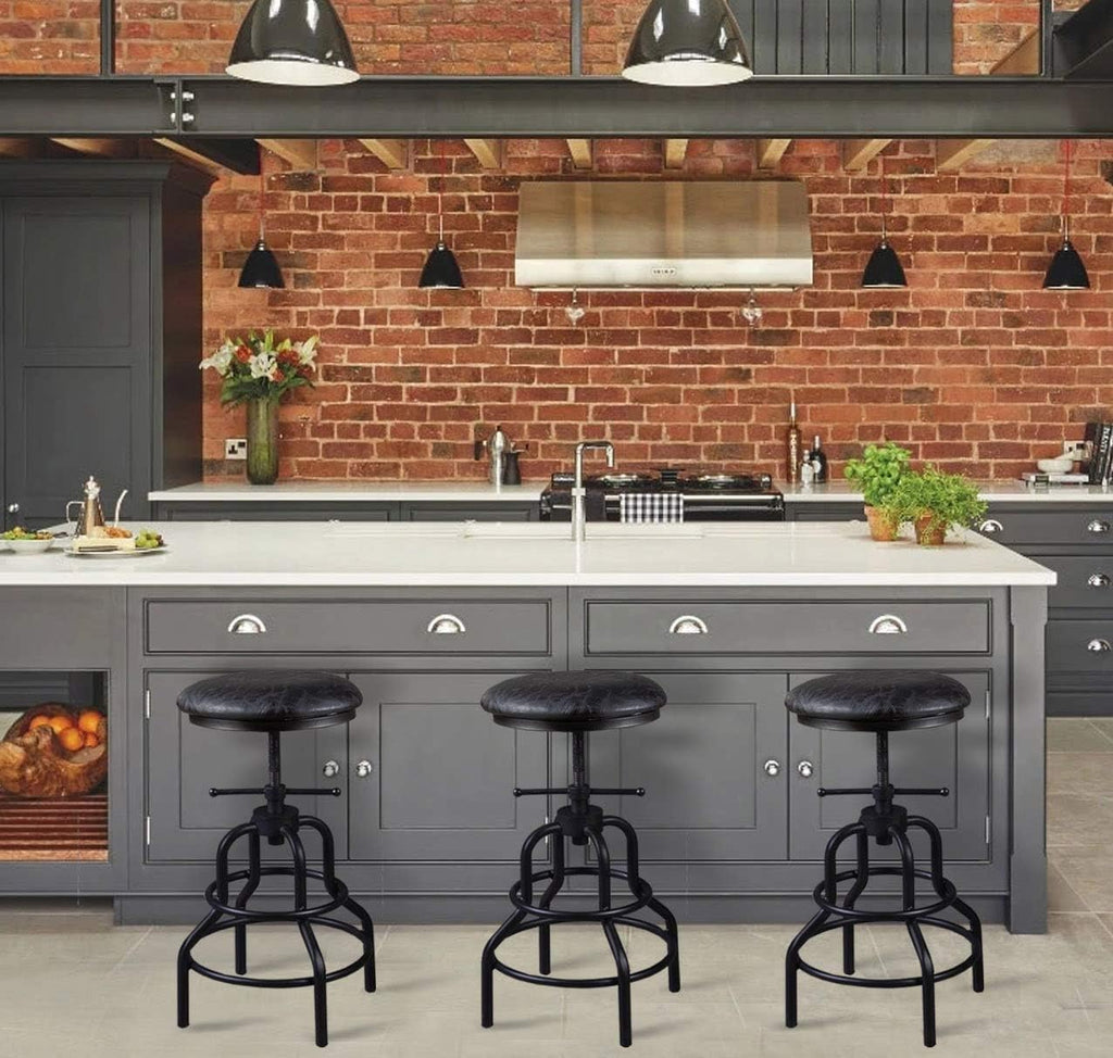 Adjustable Swivel Metal Bar Stool Set of 2 F617