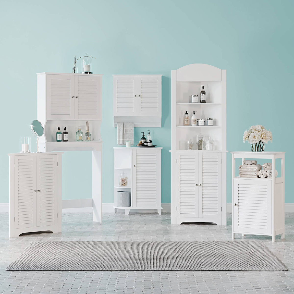 White Tall Corner Cabinet X89160