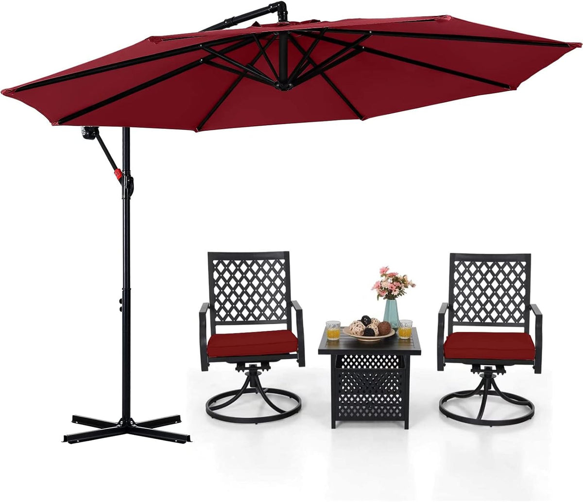 10FT Red Cantilever Patio Umbrella Q561