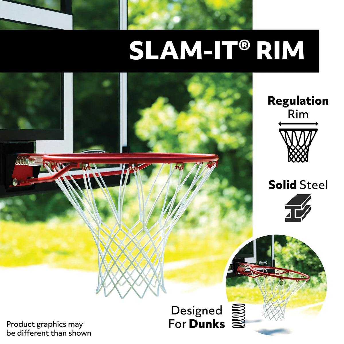 Adjustable Inground Basketball Hoop 50 inch Polycarbonate A749657