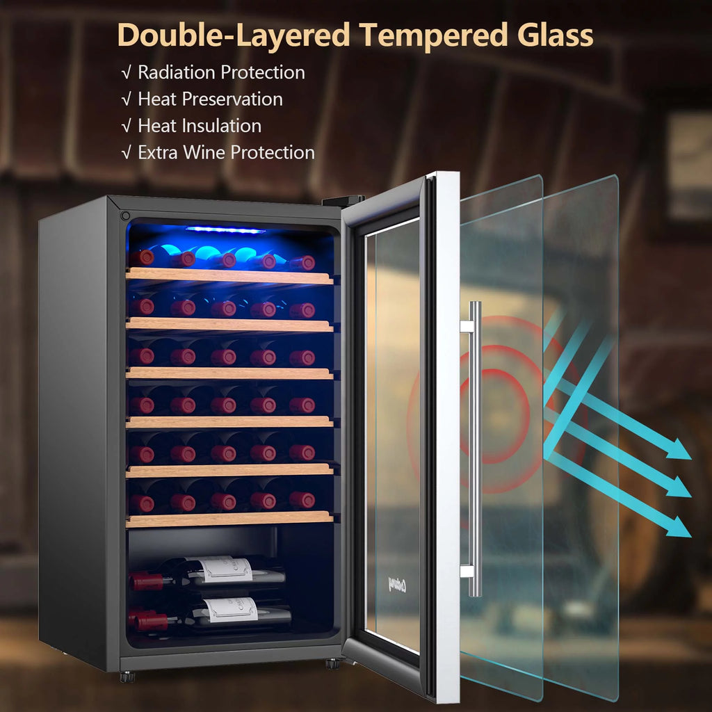 20 Inch Cooler Refrigerator with Tempered Glass Door W8173