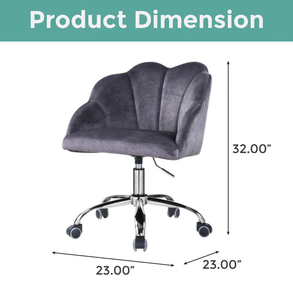 Gray Velvet Adjustable Lift Task Chair L37977