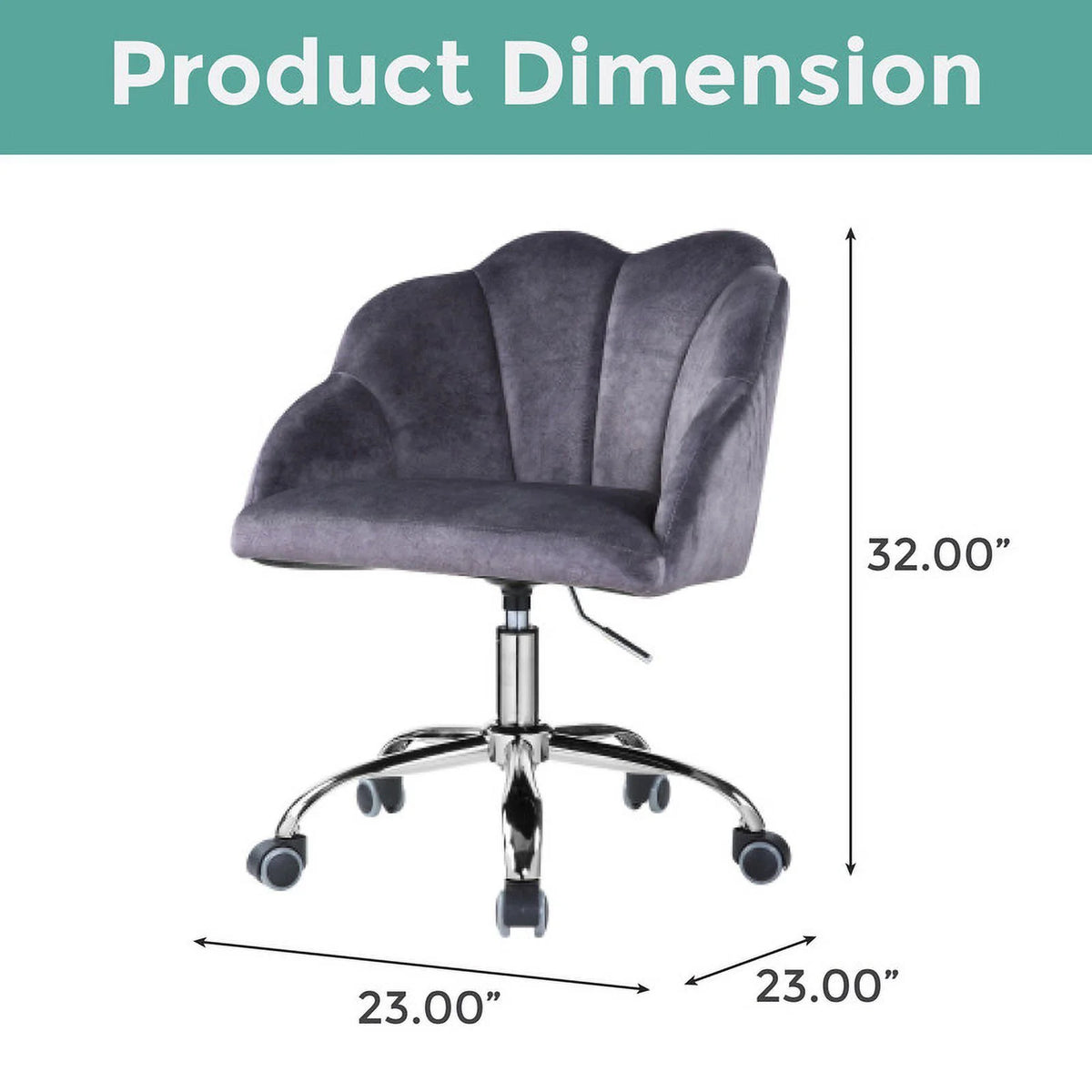 Gray Velvet Adjustable Lift Task Chair L37977