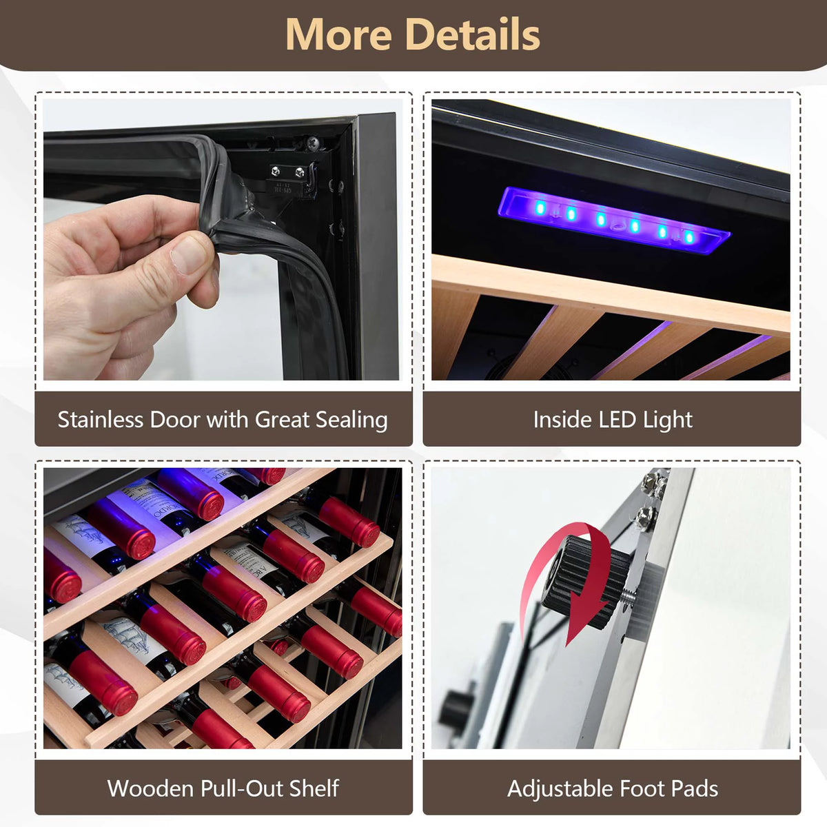 20 Inch Cooler Refrigerator with Tempered Glass Door W8173