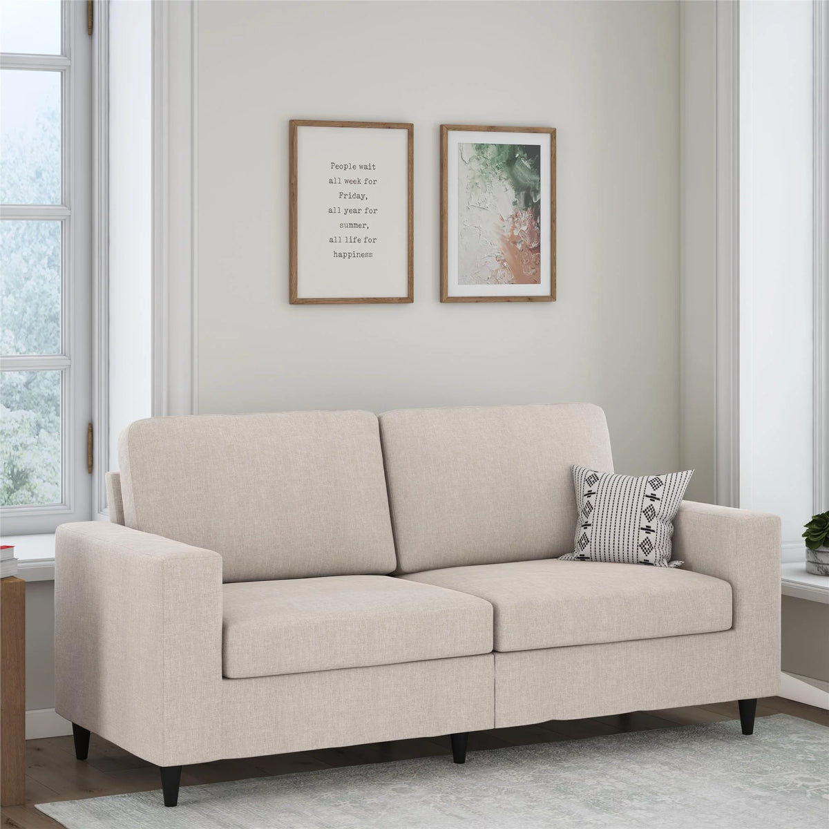 Gray Linen 3 Seater Sofa X3549