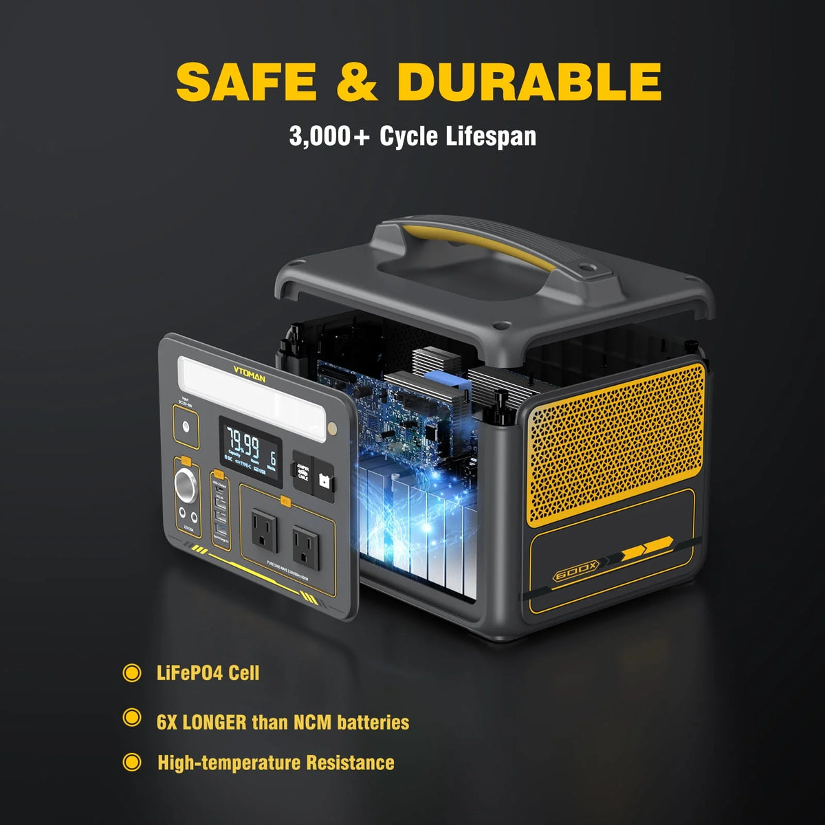 Portable Power Station 600W 299Wh LFP Solar Generator J406784