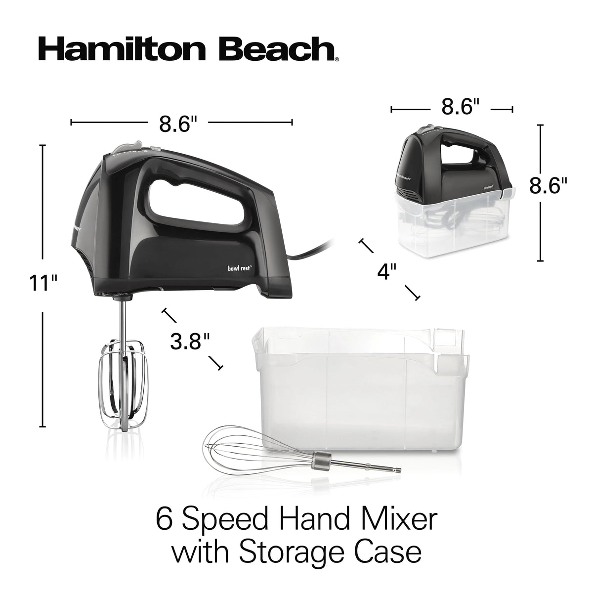 6 Speed Hand Mixer with Storage Case V3771