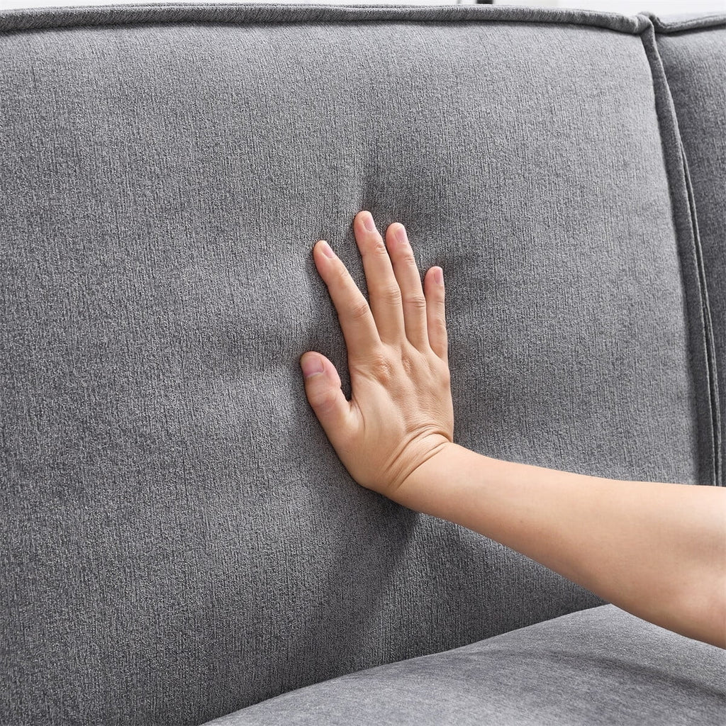 97\*74" Chenille Fabric L-shaped Sectional Sofa with Chaise Lounge J205