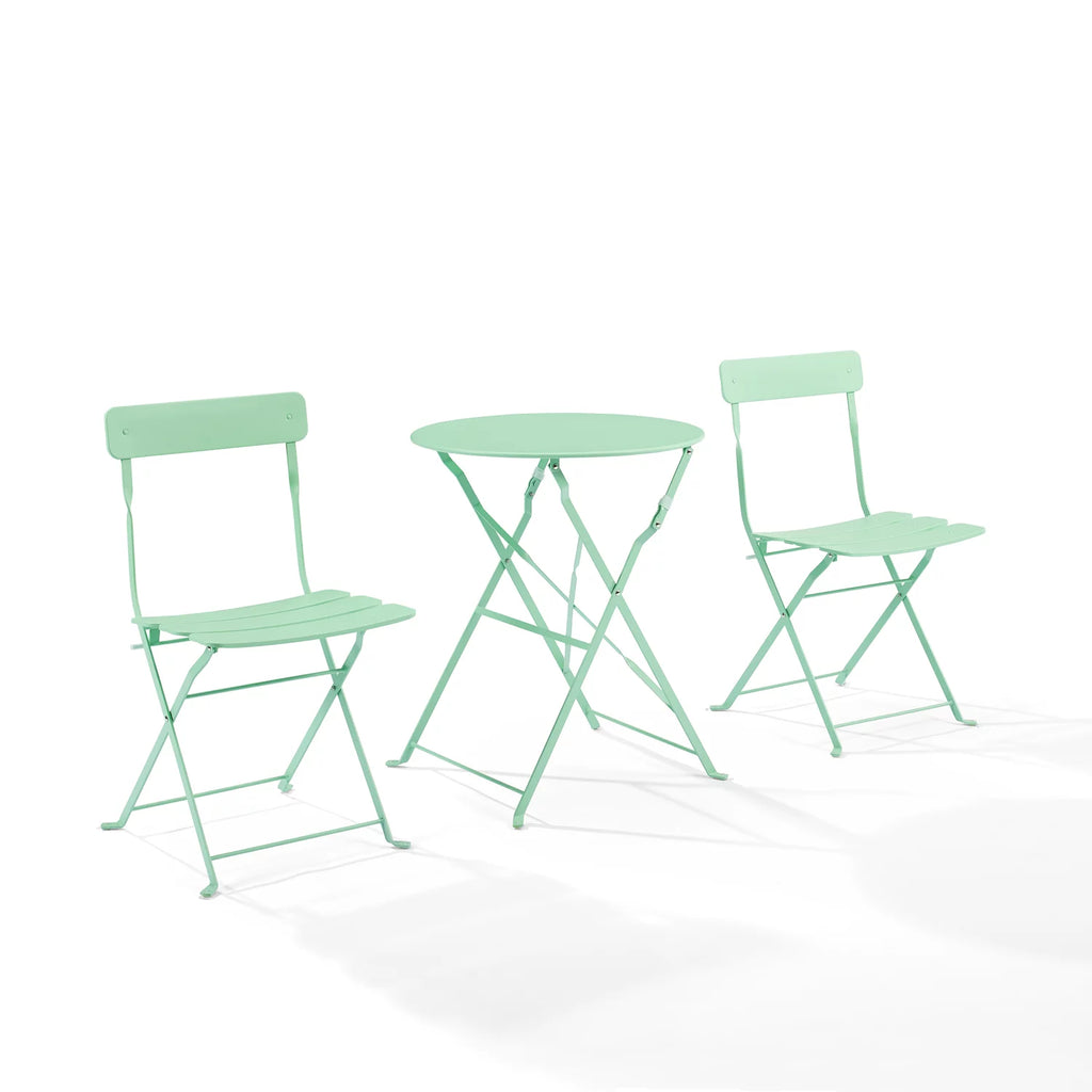 3-piece Mint Green Outdoor Metal Bistro Set X4917