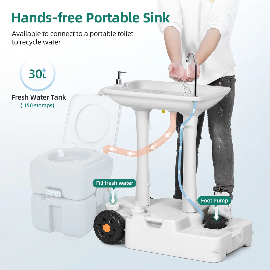 Portable Sink and 5.8 Gallon Toilet Combo P779606