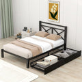 Metal Platform Bed with 2 Storage Drawers N572