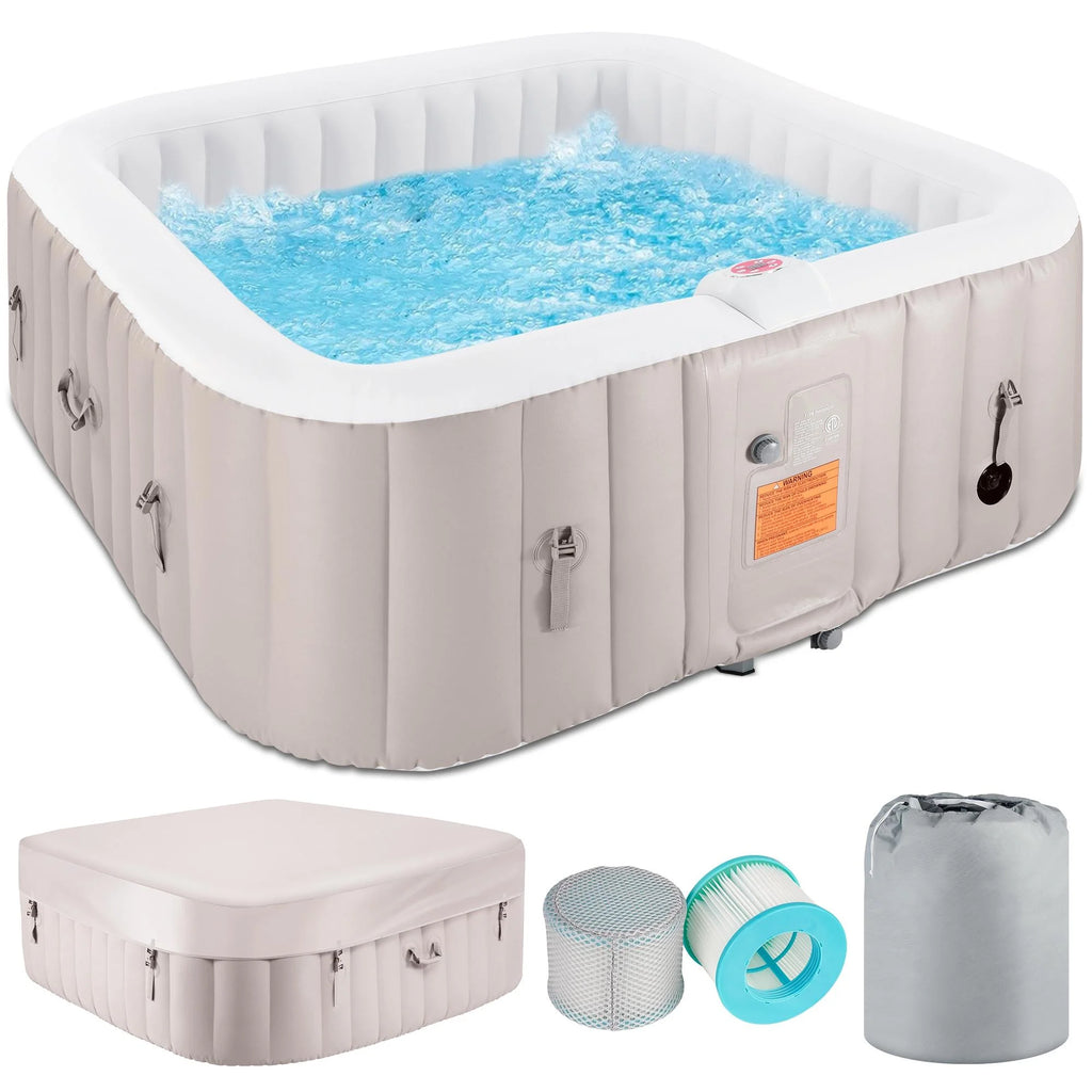 73 Inch 4-6 Person Inflatable Hot Tub Spa with 130 Jets D538997