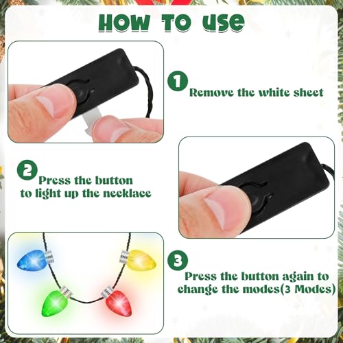 Christmas Necklace with 12 Glow Bulbs K817