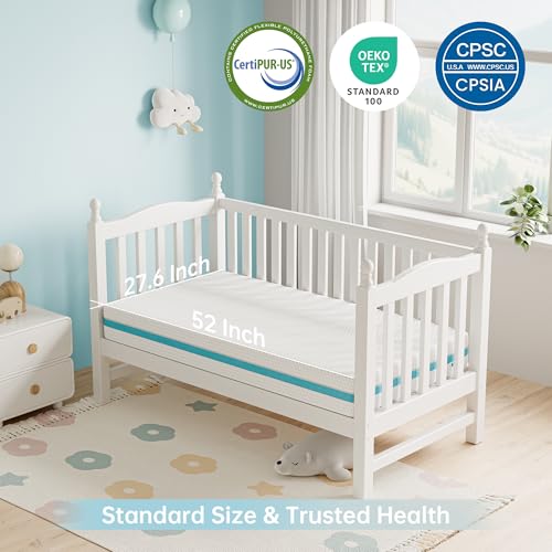 Dual-Sided Memory Foam Crib Mattress with Washable Cover K3020