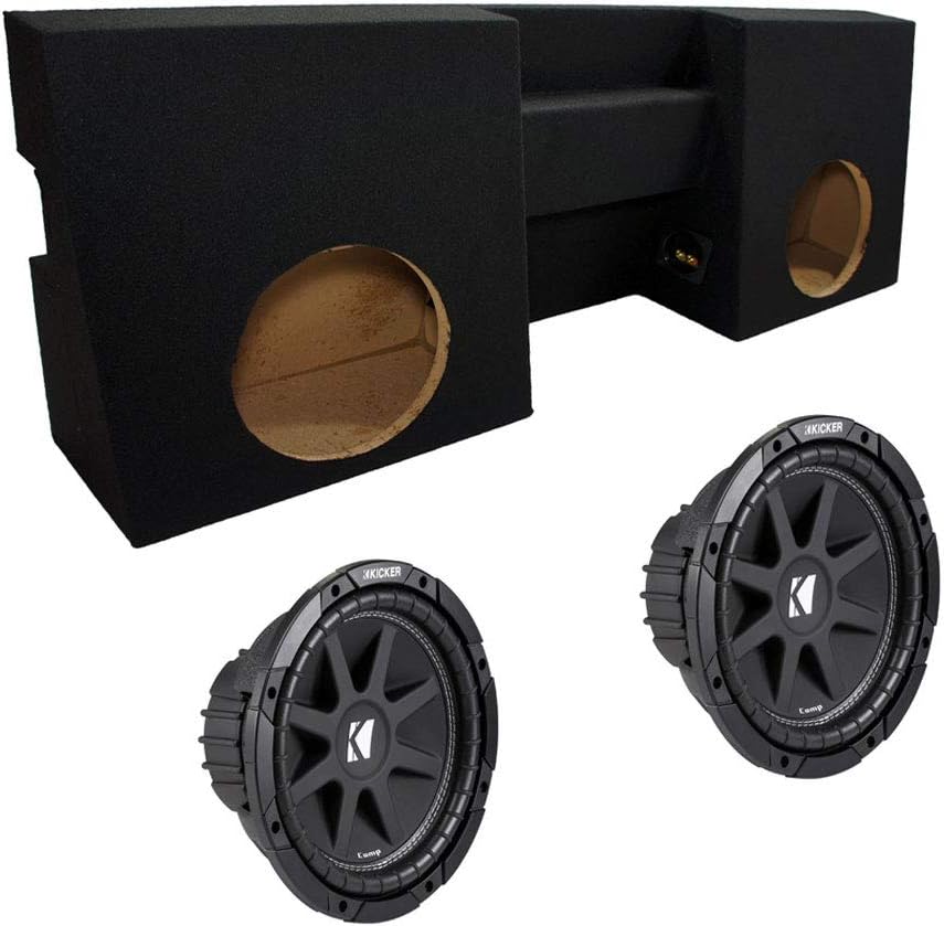 Compatible with 2005-2012 Toyota Tacoma Double Cab Dual 10 Sub Box Enclosure F759268