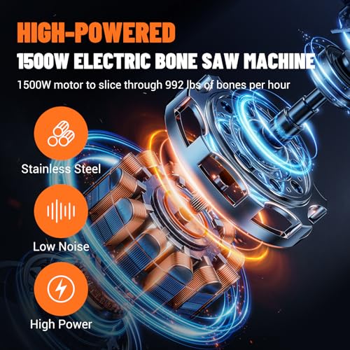 750W Meat and Bone Saw with 2 Saw Blades W3174