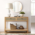 Oak Wood Entryway Console Table P447
